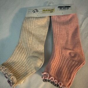 Ribbed Socks Set - Cream and Pink Blue Gray Brown tan women sizes